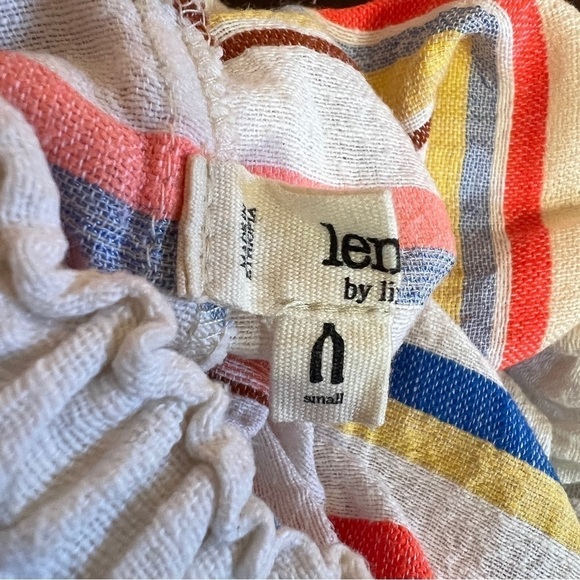 Lemlem | Off The Shoulder Stripe Top Popover Blouse Fringe Trim Size S - Picture 2 of 9